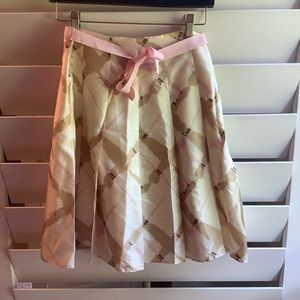 Pleated silk skirt